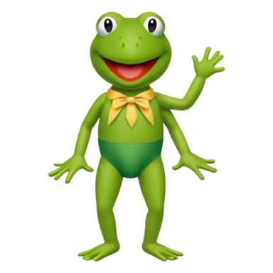 Kermit the frog wearing a 1920s bathing suit  sticker