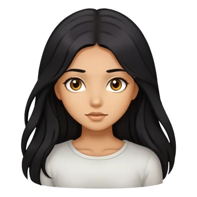 Fille bronzer mat de beau cheveux long noir et yeux marron clair que le visage  sticker