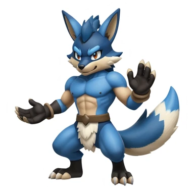 Lucario-Lombax-hybrid (Full body) sticker