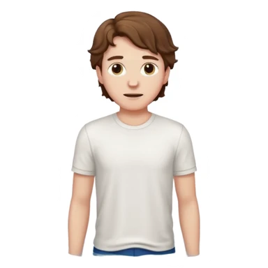 young man with wavy hair, plain clothing, standing in water (John the Baptist), emoji style sticker