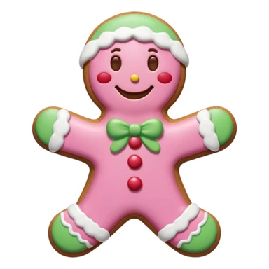 christmas gingerbread pastel pink and red sticker