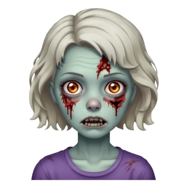 Zombie girl with bruises, she has a short wavy hair. sticker