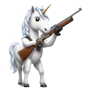 Unicorn holding a shotgun sticker