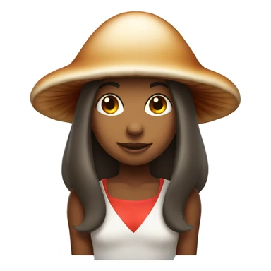 Girl wearing mushroom hat sticker