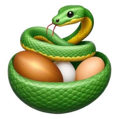 Cute Snake wrapped around an egg sticker