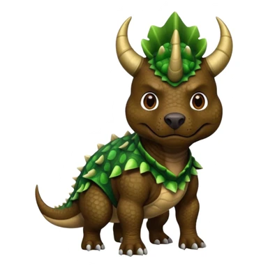 Black pibull dressed as a triceratops  sticker