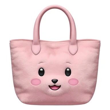 Aesthetic pink plush tote bag sticker