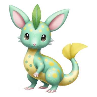 Pastel Colorful Tropical Exotic Blushing Spotted Dotted randomly Splash-marked Leavanny-Gallade-Ampharos-Inteleon-Nidoqueen-Fakémon-Pokémon-hybrid-fusion-creature, full body sticker