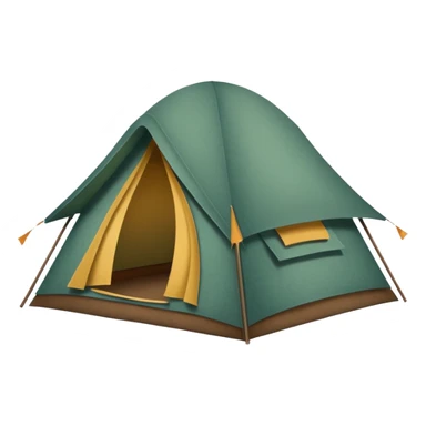 Large camping tent made of felt texture, scrapbooking style, transparent background sticker