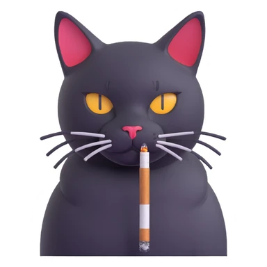 cat with cigarette in mouth staring intensely sticker