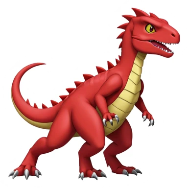  Cool Edgy Maroon Guilmon-Charmeleon-Digimon-Fakemon-Velociraptor full body sticker