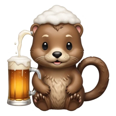 a beer holding an otter sticker