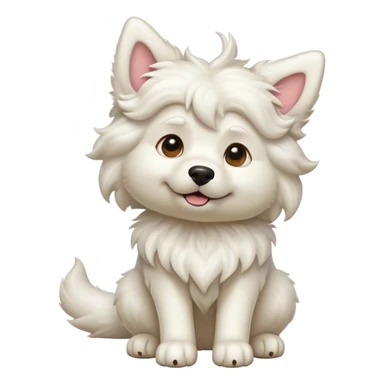 cinematic-[ram]-realistic-full-body-sitting-emoji,-tail-flicking-lazily,-head-tilted-dramatically,-curly-[white]-fur,-simplified-yet-realistic-focused-features,-highly-detailed,-glowing-with-an-almost-sarcastic-glow sticker