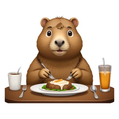 capiabra at a restaurant table sticker