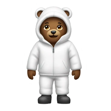 Winter teddy with white outfit sticker