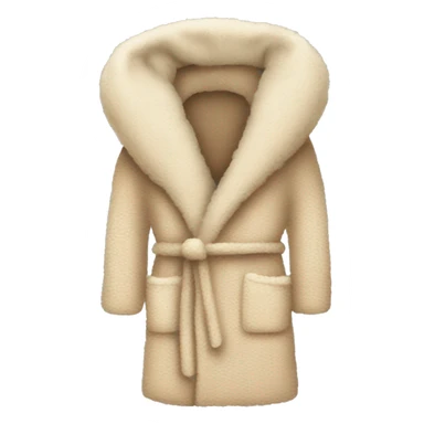 Beige knit fluffy dressing gown sticker