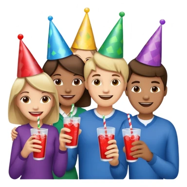 A group of hungry people having soda. sticker