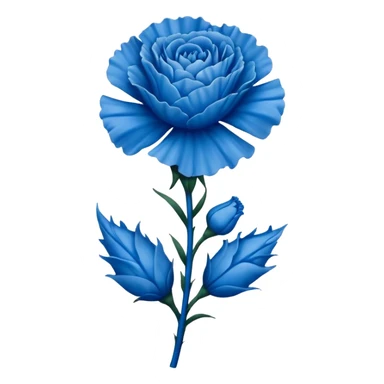 a tattoo design featuring a life like blue carnation flower without the stem and the number 14 sticker