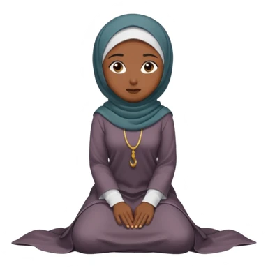 Islamic Woman Kneeling prostrated  sticker