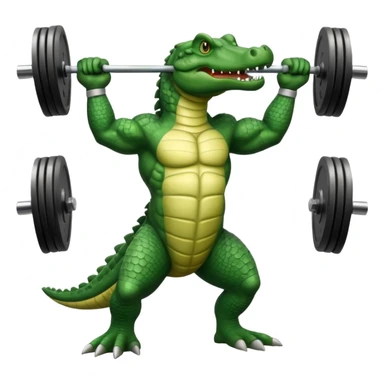 weightlifting crocodile sticker