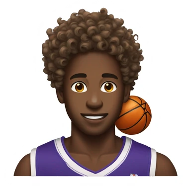 bronny james with basketball shirt curly hair sticker