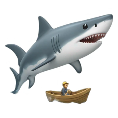 Bateau avec un requin qui le mange sticker