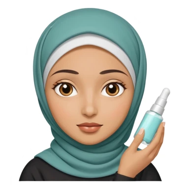 wanita berhijab lagi skincare sticker