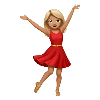 girl dancing with both hands up and one leg bent in sticker