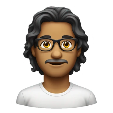 venezuela male with wavy mid lenght hair and glasses sticker