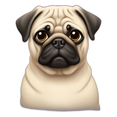 pug wearing a t-shirt sticker