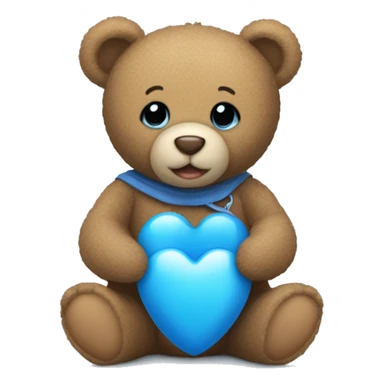 Teddy Bear holding a blue heart and a baby bottle sticker