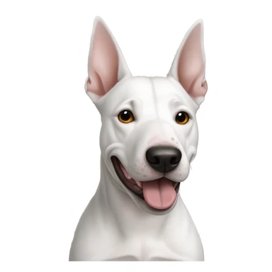 Dog bullterrier white with ear black sticker