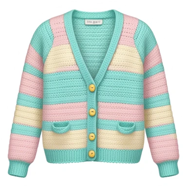 pastel crocheted cardigan sticker