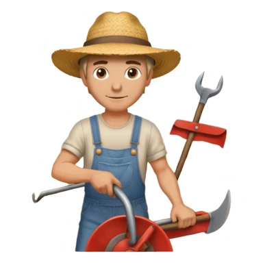 man plowing a field sticker