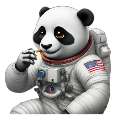 Astronaut panda smoking weed sticker