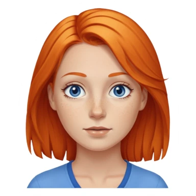 27 year old white woman, orange hair, blue eyes sticker