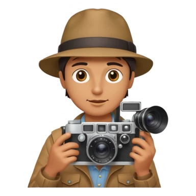 Photographer with vintage film camera,single camera sticker