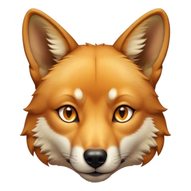 Cinematic Noble Dingo Portrait Emoji, Poised and regal, with a lean, agile build and a short, sandy-tawny fur that speaks of the wild outback, deep-set soulful amber eyes and alert ears, Simplified yet sharp and sophisticated features, highly detailed, glowing with a soft, dignified glow, high shine, intelligent and resourceful, stylized with an air of untamed elegance, focused and attentive, soft glowing outline, capturing the essence of a watchful and confident wild canine, so majestic it feels as though it could trot out of the screen with effortless authority! sticker