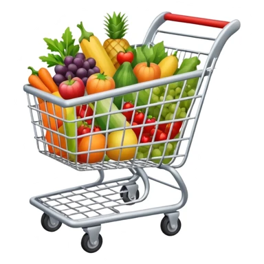 shopping cart silver with stuff sticker