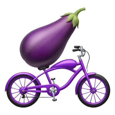Eggplant riding bike  sticker