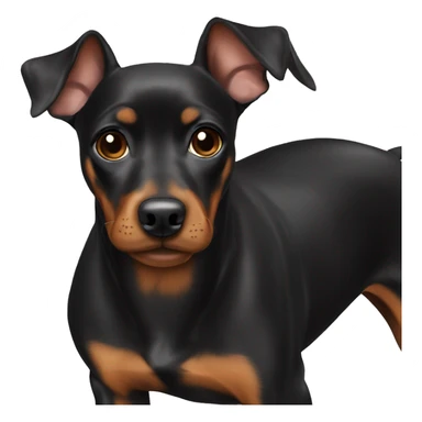 black brindle tan pinscher big ears sticker
