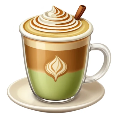 pistachio latte with latte art sticker