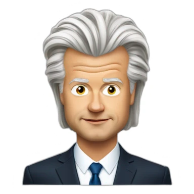 geert wilders met felrood haar sticker