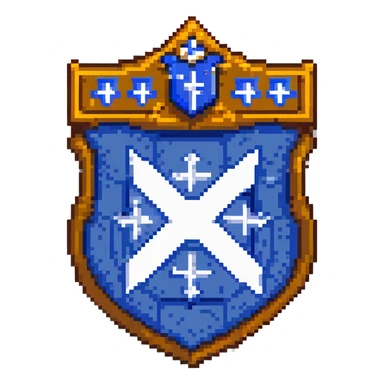 Transform the Cruzeiro Esporte Clube shield into pixel art style, preserving the shape, stars, and main colors, with no text, and a transparent background. Retro videogame style pixel art. sticker