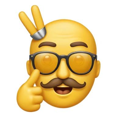 Regular emoji with a mustache and sunglasses giving the middle finger  sticker