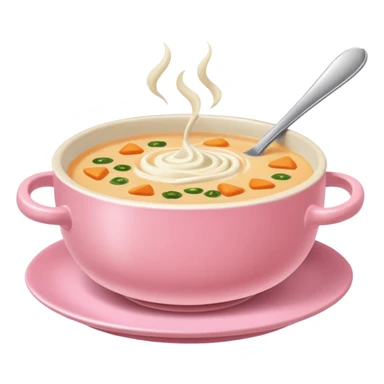 yummy soup in pink bowl sticker