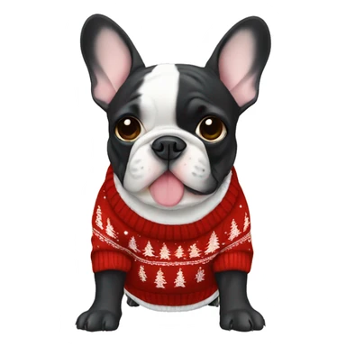 French bulldog with christmas  pullover sticker
