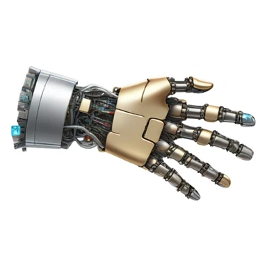 human hand handshake with robotic hand sticker