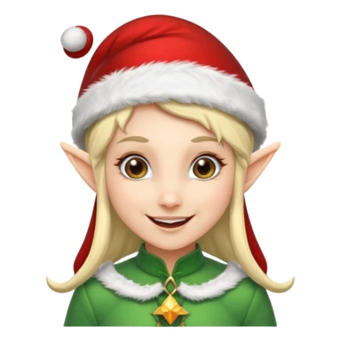 A female elf with santa hat sticker