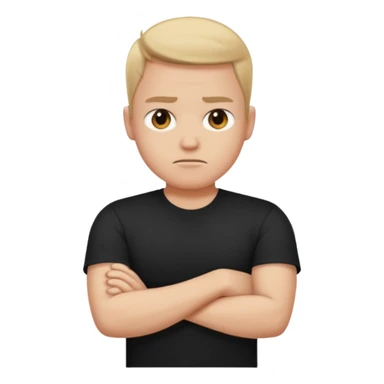 dissapointed face with arms crossed sticker